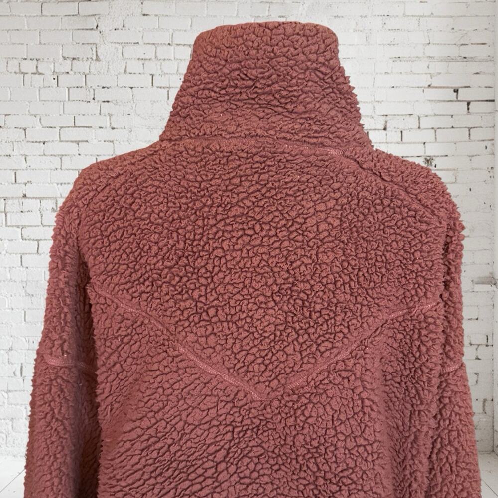 Prana Permafrost Jacket Fleece Zip Teddy Plush Ribbed Sz XL Deep Mauve Pink Warm - Picture 7 of 13